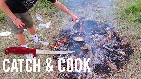 FARM POND Bass & Bluegill CAMPFIRE Catch & Cook!! (Delicious)
