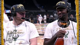 Bobby Portis \& Pat Connaughton Join GameTime, Postgame Interview - Game 6 | 2021 NBA Finals