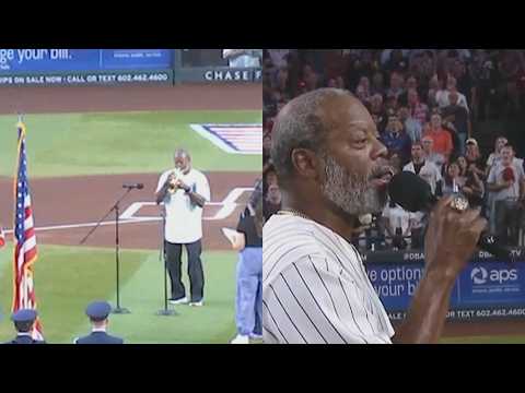 ‘Absolutely beautiful’: Trumpeter sings national anthem after instrument malfunctions