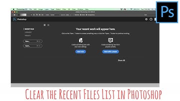 Photoshop - Remove the list of recent files