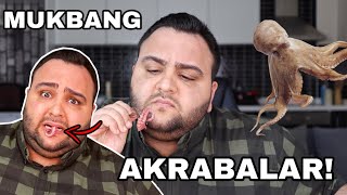 AHTAPOT YİYEREK YAPIŞKAN AKRABALARA SALLADIM! MUKBANG