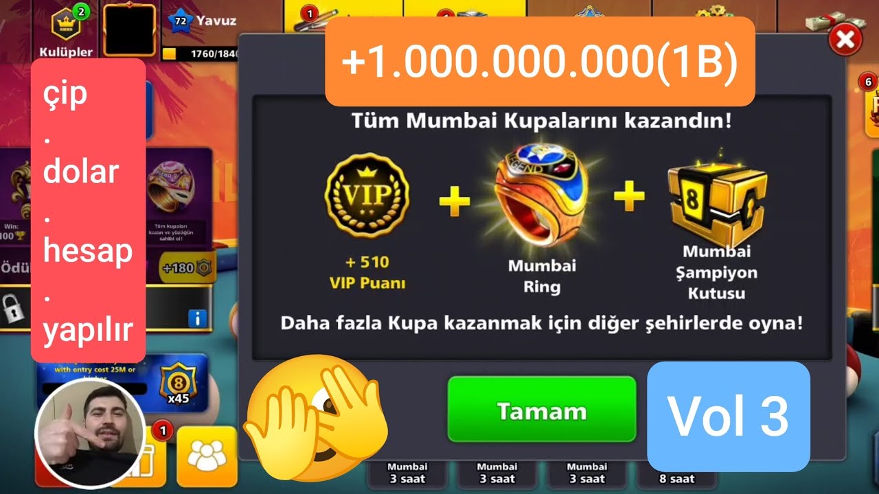 8 ball Pool Müşteri Hesabı Yükseltme 1B para Yaptım.!? 3 - YouTube