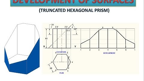 Development of Surfaces - Truncated Hexagonal Prism  (Problem-2)