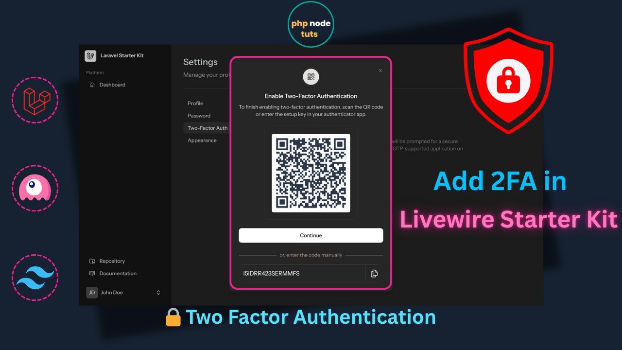 🛡️Добавьте двухфакторную аутентификацию в стартовый набор Livewire | Защитите свое приложение Lar...