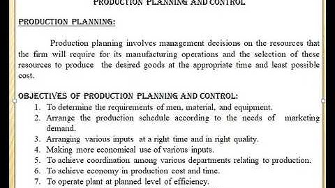 define ppc (production planning and control - unit 1)