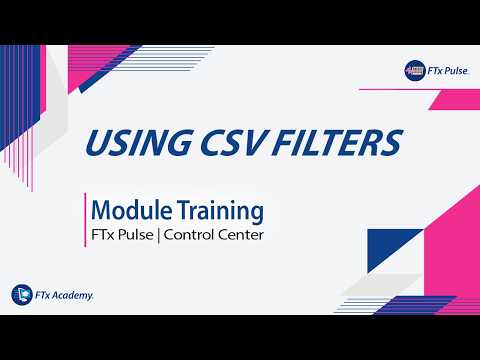 How to Use the CSV Filter in the Global Pricebook (FTx Pulse Training)