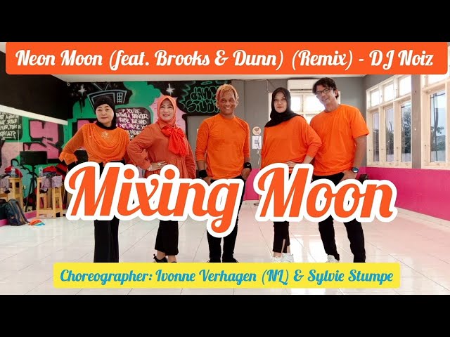 MIXING MOON | Neon Moon - Brooks & Dunn Remix DJ Noiz | Beginner Line Dance | Demo by D.W.M LD CLASS