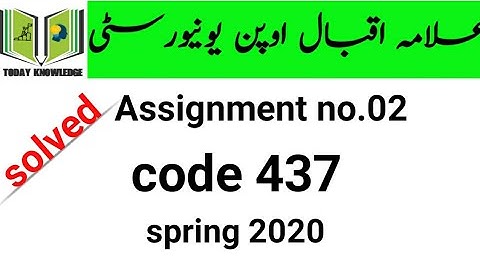aiou solved assignment spring 2020 | code 437 Assignment no.02