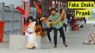 Big King Cobra Snake Prank On beautiful girl || Fake Snake Prank Video on Public