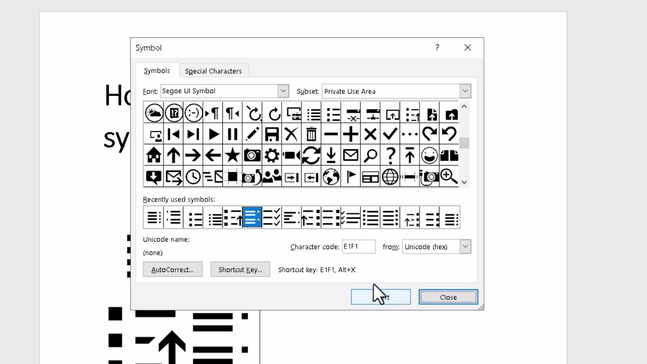 How to insert categories symbols in word Hindi
