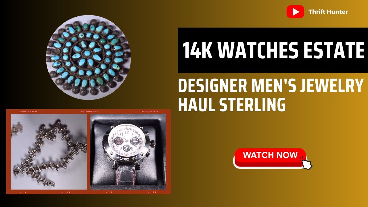 Epic Designer Men's Jewelry Haul Sterling | 14K Watches from Estate Sale | Thrift Hunter 