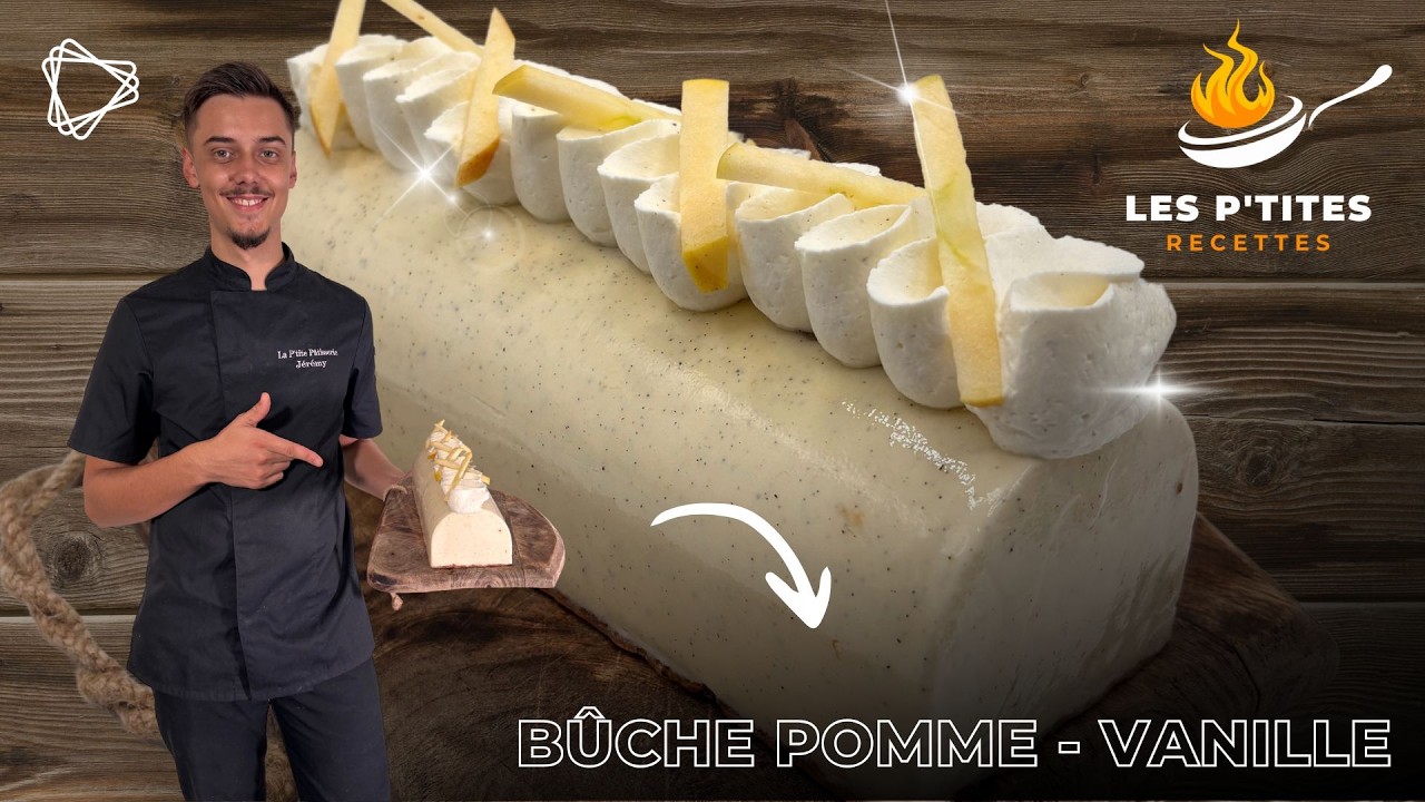 BÛCHE POMME- CARAMEL- VANILLE | LES P'TITES RECETTES