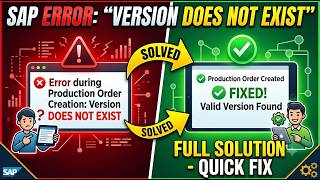 Fixing "Version Does Not Exist" Error during Production Order Conversion Wealth