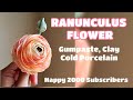 RANUNCULUS FLOWER GUMPASTE (Happy 2000 Subscribers) Vlog 24 by Marckevinstyle
