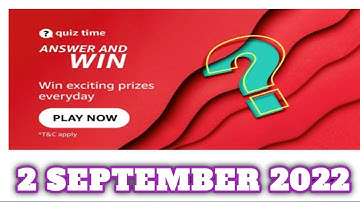 Amazon Funzone Quiz Answers Today |2 SEPTEMBER 2022 | Daily Quiz Time