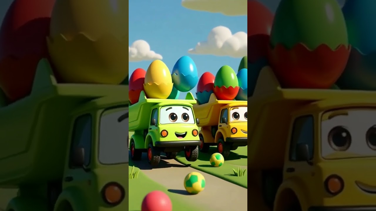 blue Red green yellow eggs 🥚 dance on the truck 🚒