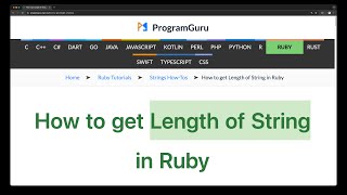 How to get Length of String in Ruby