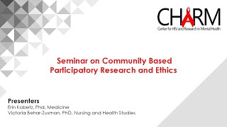 Seminar on Community Based Participatory Research and Ethics