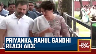 Priyanka, Rahul Gandhi Reach AICC; Press Conference Shortly | Rahul Gandhi Disqualified