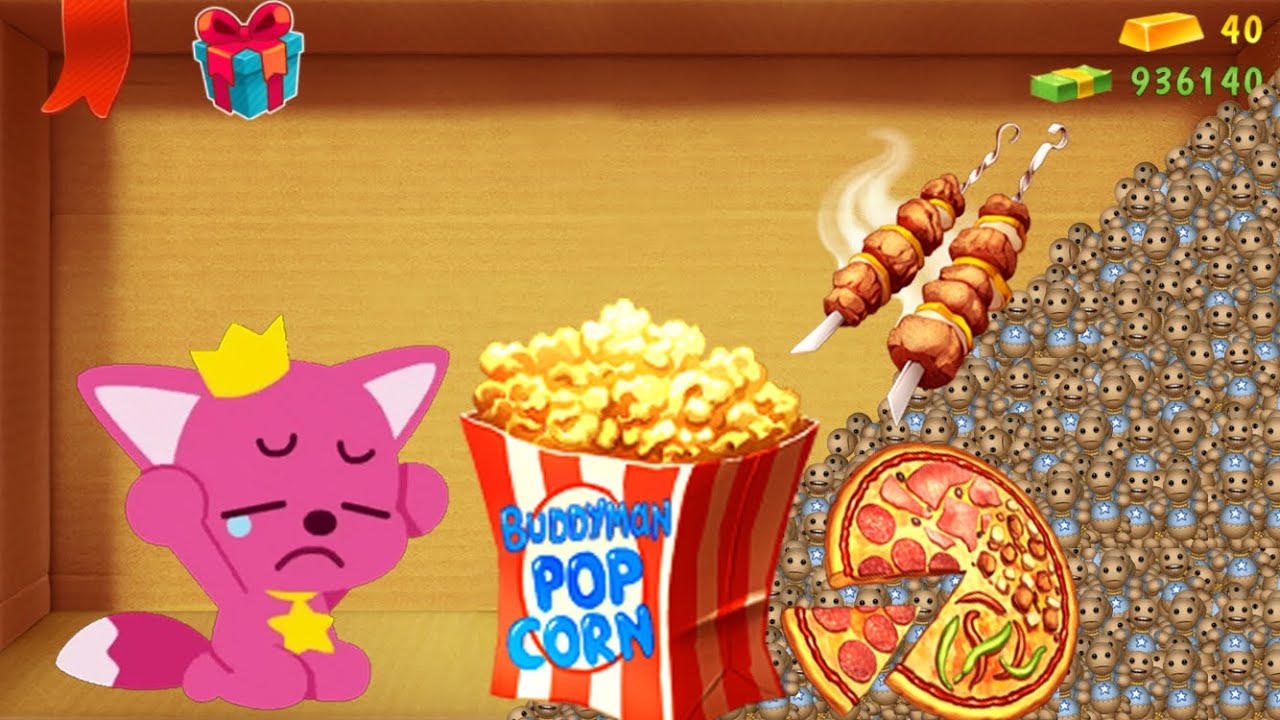 PinkFong vs The Buddy in MEGA FOOD | Kick The Buddy