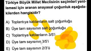 10 Kpss Vatandaşlık Yasama Soru Çözümü