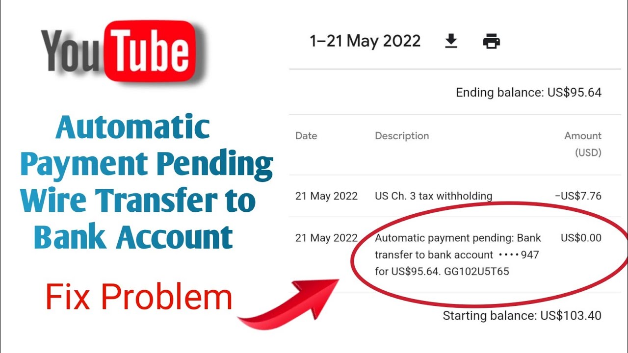 Automatic payment pending wire transfer to bank account | How to Fix Pending Problem