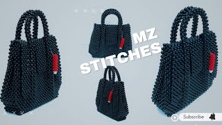 ◆typeservice◆ Beaded Handmade Knitted Bag Silver OSTA15SIF DETAILED way to make this ELEGANT handmade BEADED BAG//DIY