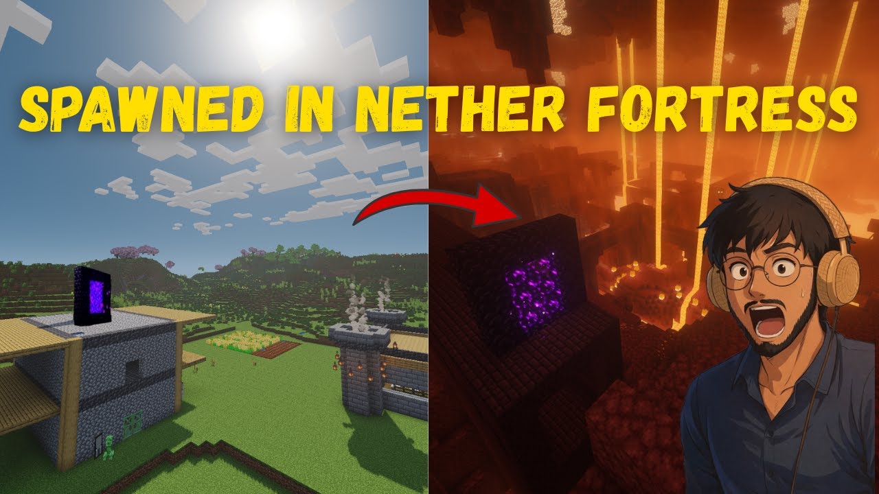 Spawned In Nether Fortress 😨 | Minecraft java edition 