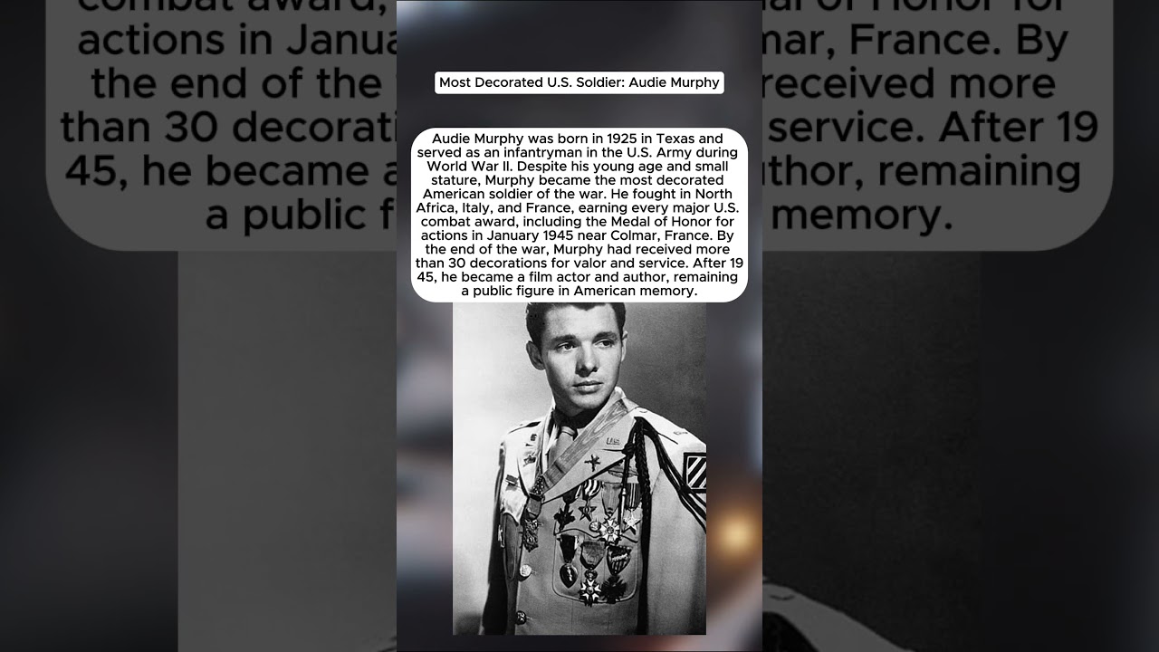 Most Decorated U.S. Soldier: Audie Murphy