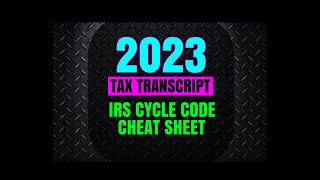 Famous 2023 IRS Cycle Code Cheat Sheet Profile