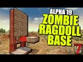 ALPHA 19 EASY ZOMBIE RAGDOLL HORDE BASE! | 7 Days to Die (Alpha 19 Horde Base Gameplay)