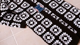 Motifli Hırka Yapılış Bölüm 3-Hırkanın Sol Ön Parça ve Sol Ön Omuz Motiflerinin Birleşimi