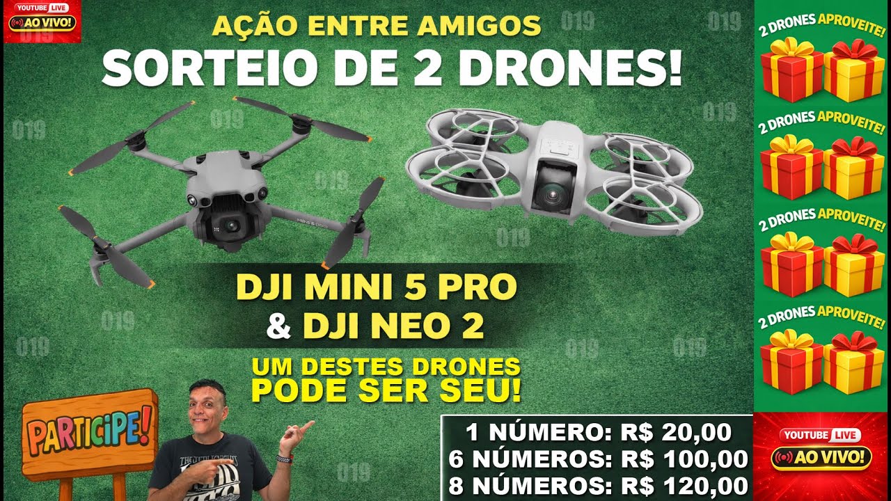 82%:  DJI Mini 5 PRO e DJI NEO 2 + Iphone 17e  -  Ações entre amigos