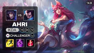 Ahri vs Yasuo Mid - KR Challenger - Patch 14.9 Season 14