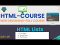 HTML Lists: The Ultimate Guide for Beginners | Complete Web Designing With HTML Advanced in Hindi