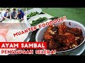 Ayam Sambel Merah + Bobor Bayam + Lalapan Leunca !! TOP MARKOTOP!!!
