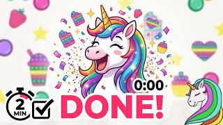 timer 2 minutes unicorn For classes, games, parties and fun. 2 分钟定时器  适合班级、游戏、聚会和娱乐。