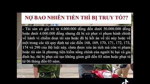 Nợ bao nhiêu tiền thì bị khởi tố?