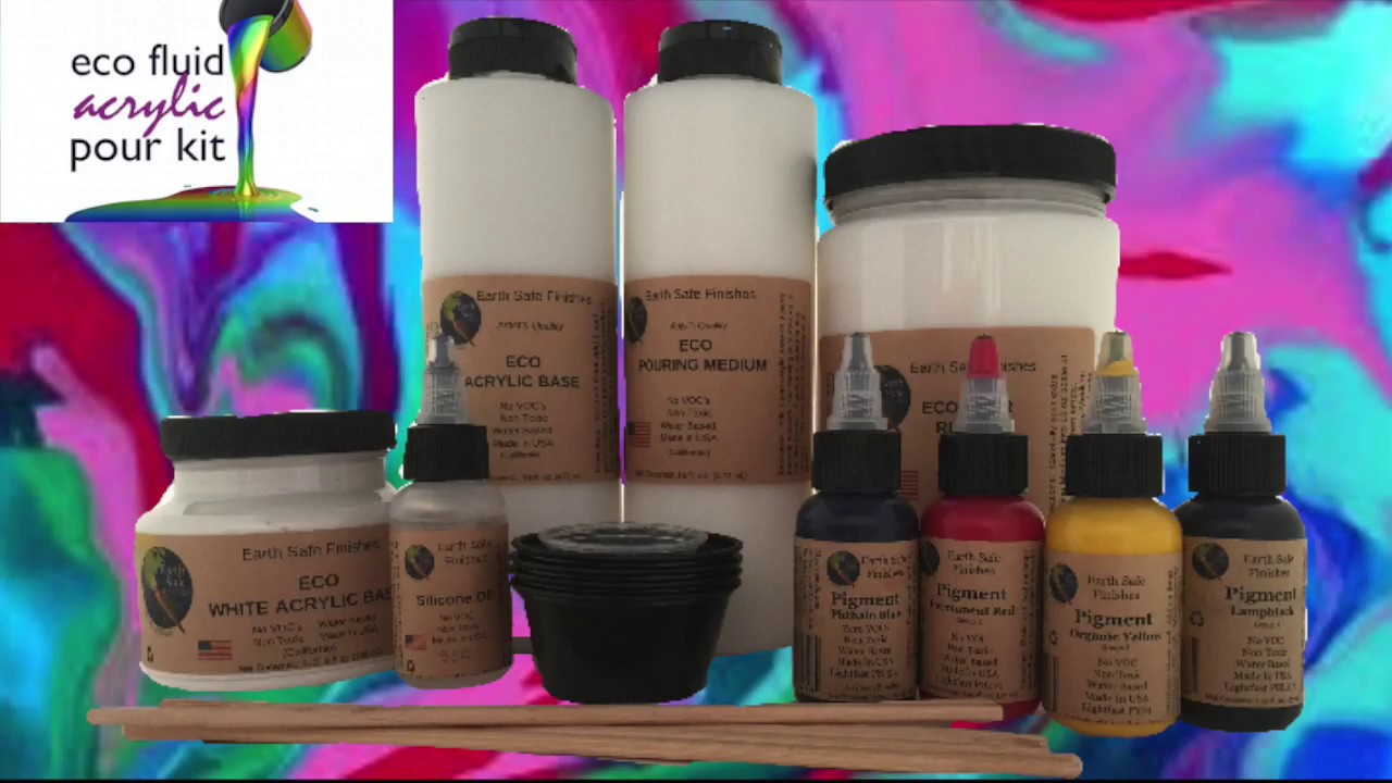 Multiple Cup Acrylic Pour -- Earth Safe Finishes ECO Acrylic Pouring Kit
