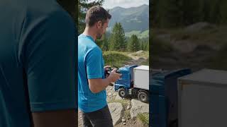 Remote Control Truck Conquers Impossible Rocky Mountain Trail! 🚛⛰️ #Shorts