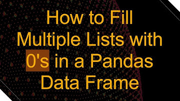 How to Fill Multiple Lists with 0