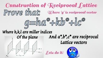 Prove that g=ha*+kb*+lc* Reciprocal lattice Vector g - Construction of Reciprocal lattice