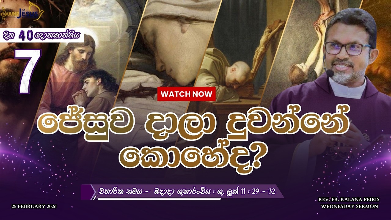 ජේසුව දාලා දුවන්නේ කොහේද? Wednesday Sermon ශු. ලූක් 11:29-32| Rev. Fr. Kalana Peiris