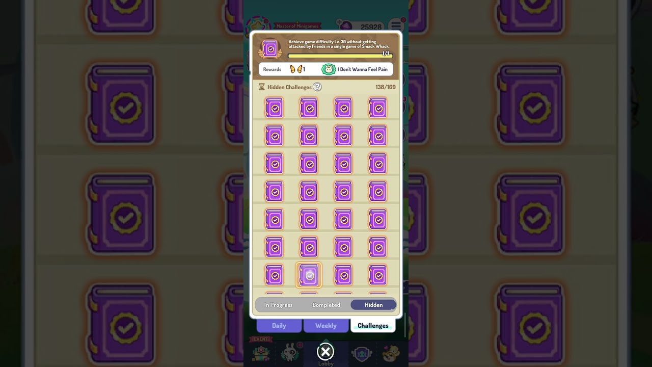 138/169 Hidden Challenges Secret Quest Minigame Party: Pocket Edition - game Com2us