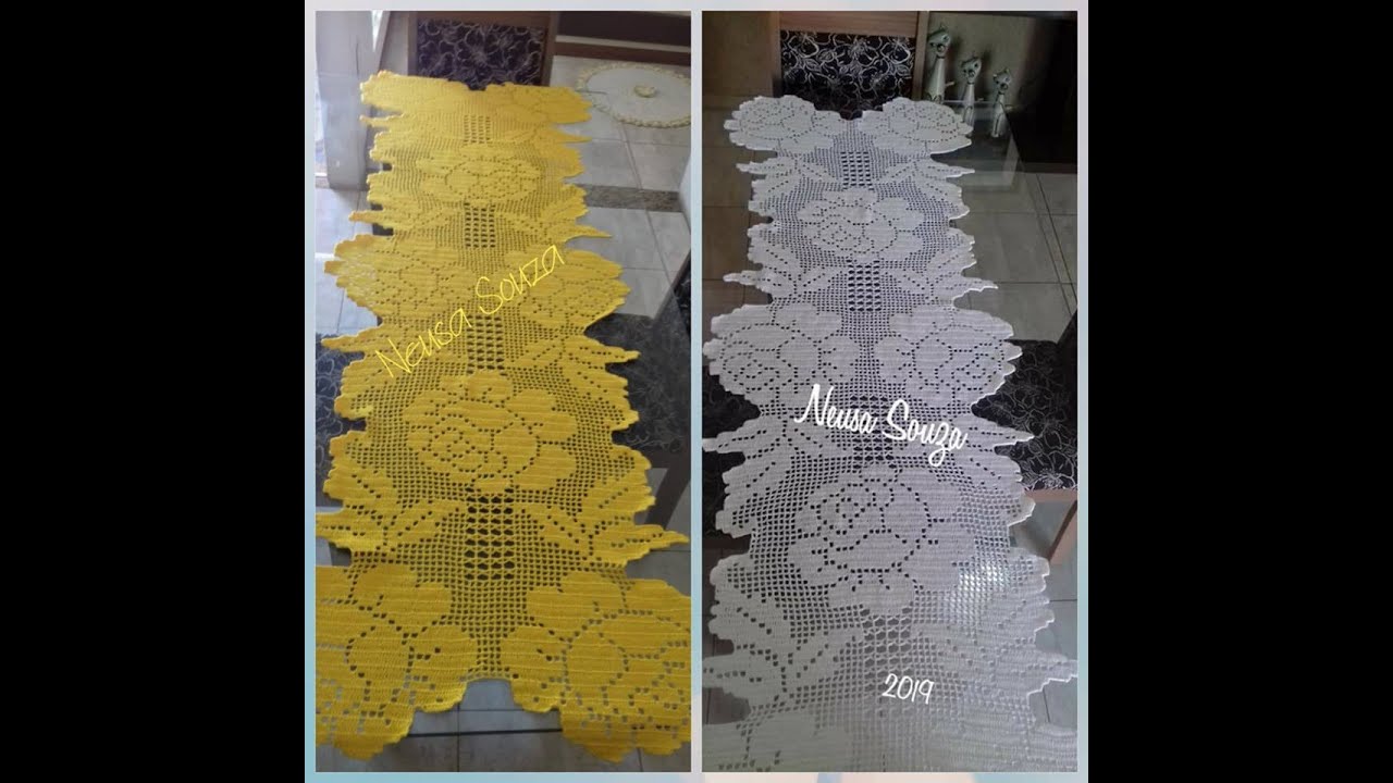 Caminho de mesa Rosas Parte final #crochefile