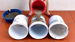 Amazing Ideas From Old Plastic Containers And Cement  How to Make a Cement Flower Pot at Home