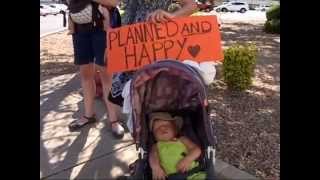 ABQ Women's Rights demonstrators at Hobby Lobby 7-7-14
