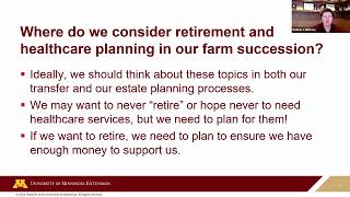 2024 Farm Transition and Estate Planning Webinar Series #4 Estate, Retirement, & Healthcare Planning