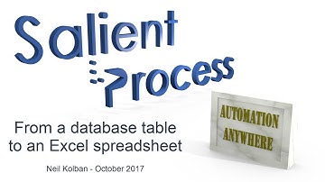 RPA: Automation Anywhere: Populating a spreadsheet from a database