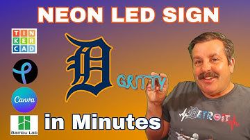 Make a NEON LED Sign in Minutes! Canva Tinkercad & Bambu Labs for Beginners!